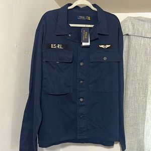 Xl polo by Ralph Lauren military style button up shirt with beautiful detail